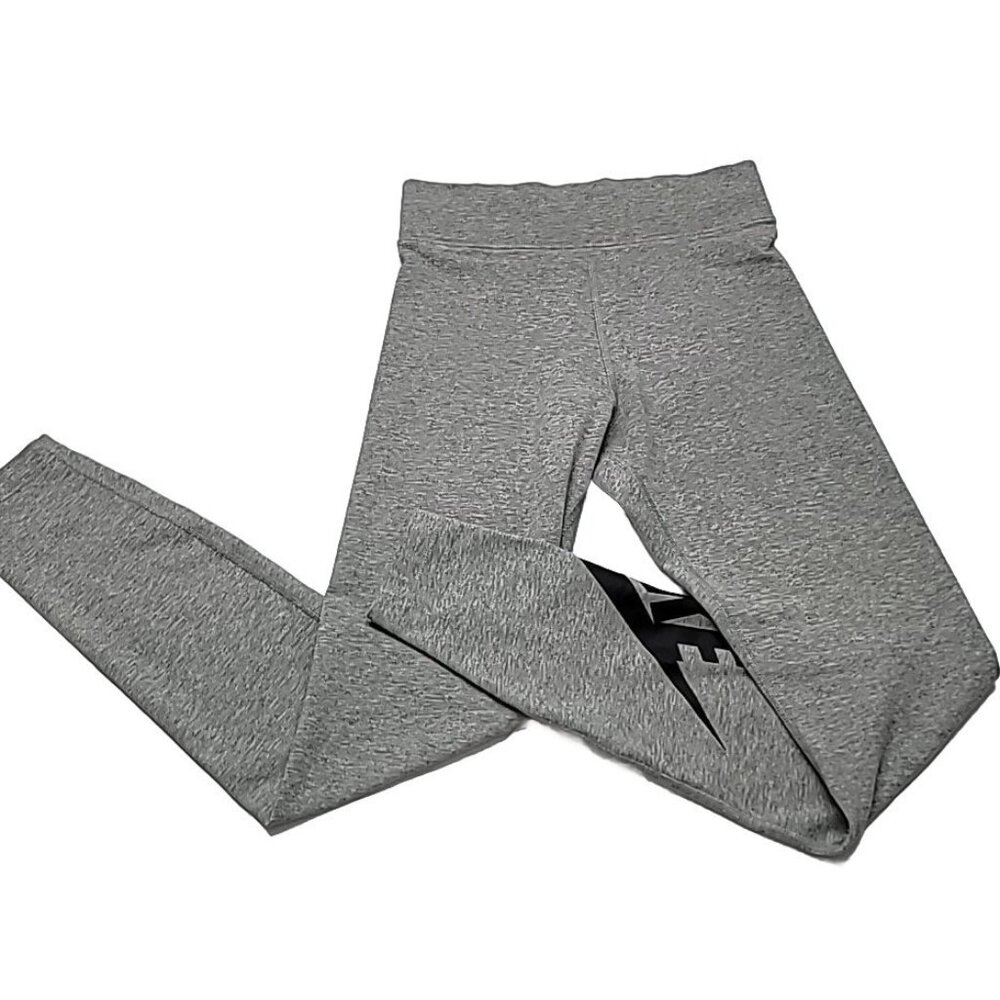 Nike Logo Swoosh Leggings Womens Size S Spellout Gray Athletic Athleisure Sport